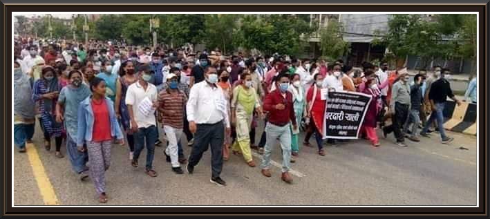 रुकुम घटनाकाे बिराेधमा काेहलपुरमा बिशाल खबरदारी र्‍याली