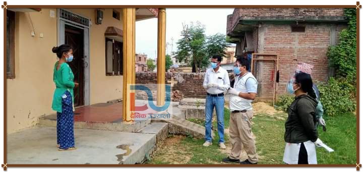 काेहलपुर वडा न. ३ मा होम आईसोलेसनमा बसेकालाई चिकित्सक सहितको स्वास्थ्य सेवा