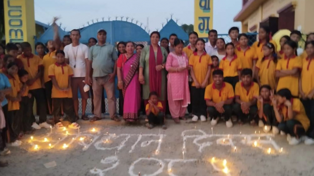 संविधान दिवसकाे अवसरमा ज्ञान ज्याेति बगियामा दिप प्रज्वलन